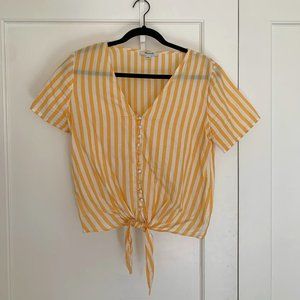 Yellow and White Striped Madewell Tee